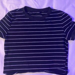 Black striped crop top